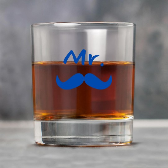 Mr & Mrs. Mustache Lips Matching Couple Rock Glasses