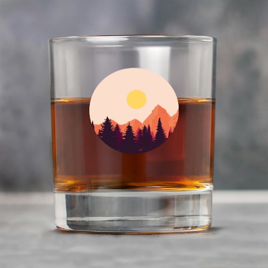 sunset horizon mountains Rock Glasses