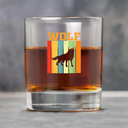 wolf Shadow silhouette in Retro Colors Rock Glasses