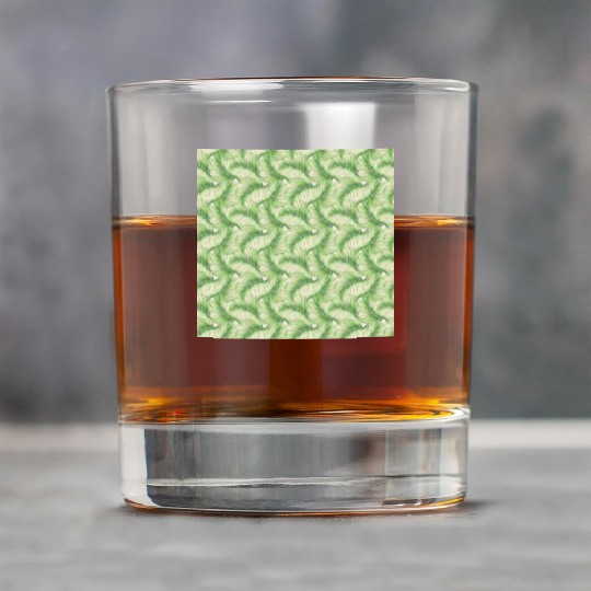 Watercolor Tropical Jungle Palm Leaves Rock Glasses