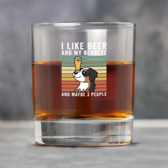 I Like Beer And My Bernese Mountain Dog Rock Glasses