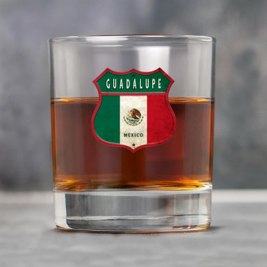Guadalupe Mexico crest design Rock Glasses