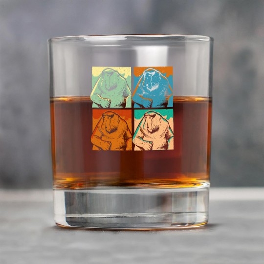 Retro Proboscis Monkey Ape Wildlife Zookeeper Rock Glasses