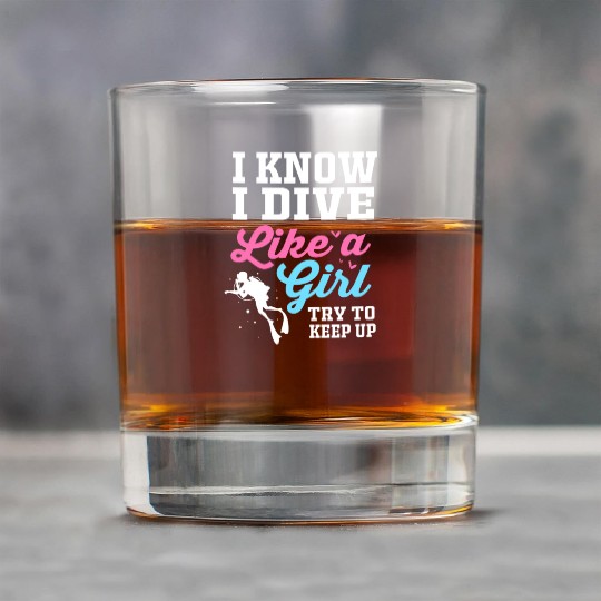 I Know I Dive Like A Girl Funny Scuba Diving Rock Glasses
