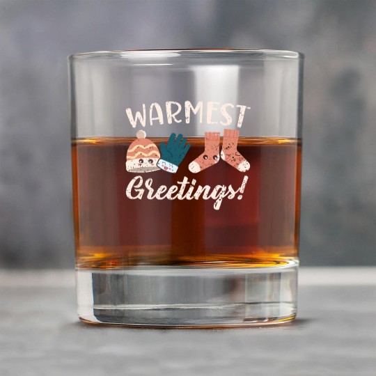 Warmest Greetings Snow Snowy Climate Winter Season Rock Glasses