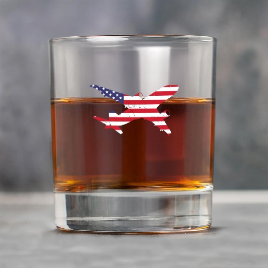 American Flag Airplane Stars And Stripes Rock Glasses