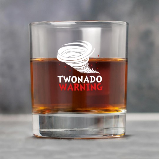Funny 2nd Bday Twonado Warning Tornado Birthday Rock Glasses