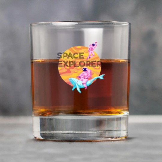 Space Explorer Two Astronauts and A Blue Whale Rock Glasses