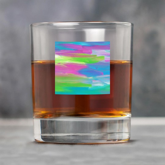 Abstract Colorful Painting Rock Glasses