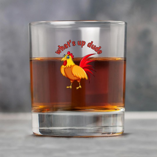 Angry Cartoon Cock Bird Rock Glasses
