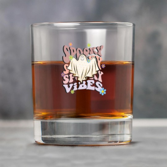 Spooky Season Retro Wavy Halloween Ghost Rock Glasses