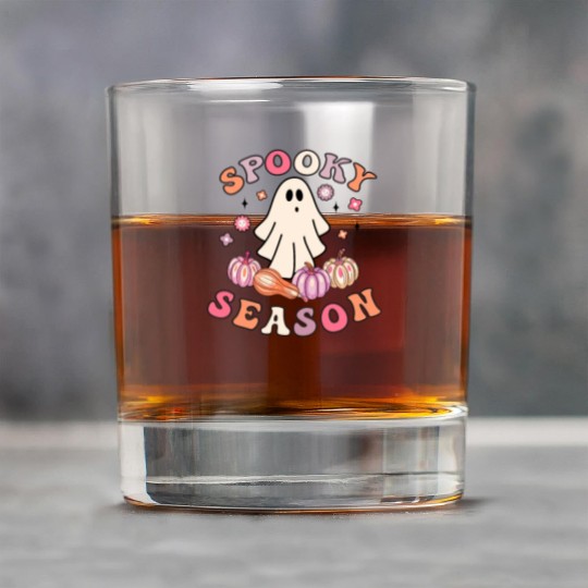 Spooky Season Cute Retro Pumpkin Ghost Gift Kids Rock Glasses