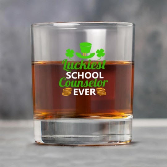 Luckiest School Counselor Ever St. Patrick's Day Rock Glasses