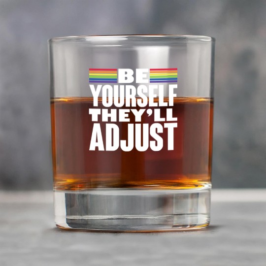 Be Yourself They'll Adjust, LGBT Rainbow Flag Rock Glasses