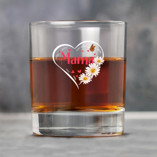 Mama Daisy Flower Heart Women Rock Glasses