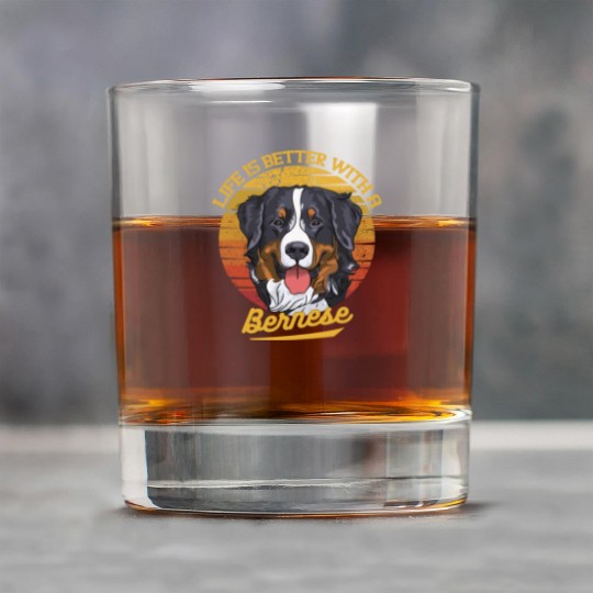 Bernese Mountain Dog Lover Cartoon Rock Glasses