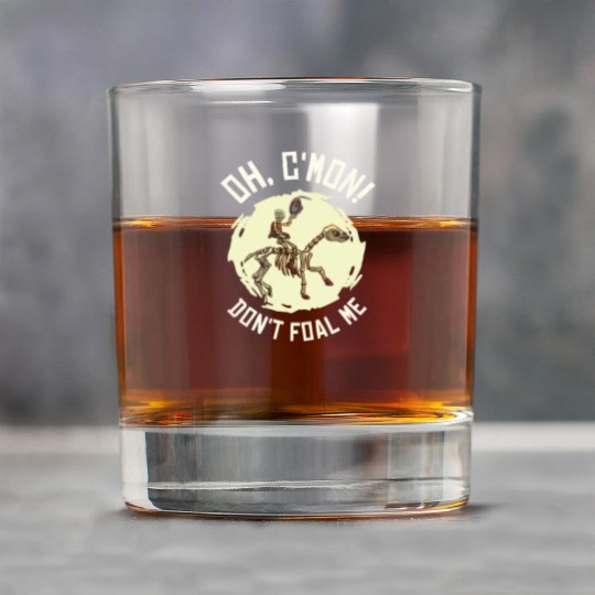 Halloween Cowboy Skeleton Foal Horse Riding Rock Glasses