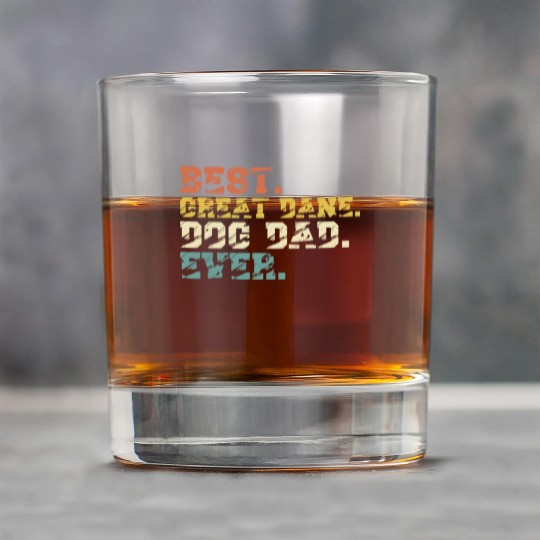 Best Great Dane Dog Dad Ever Vintage Rock Glasses