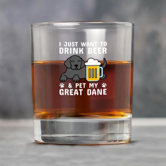 Drink Beer And Pet My Great Dane Rock Glasses