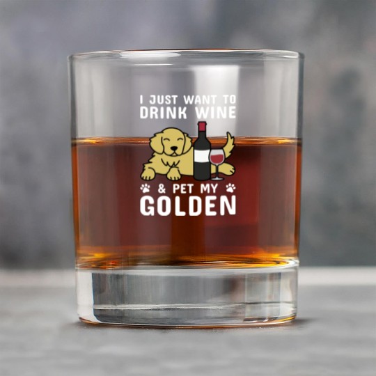 Drink Wine And Pet My Golden Retriever Rock Glasses