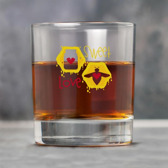 Sweet love yellow honey bee Rock Glasses