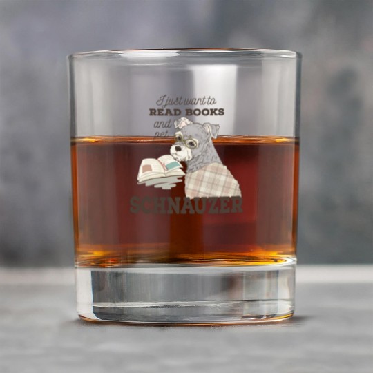 Schnauzer Cartoon Book Lover Gift Rock Glasses