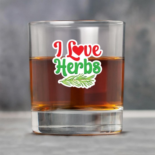 I Love Herbs Gardening Herb Herbalism Herbalist Rock Glasses