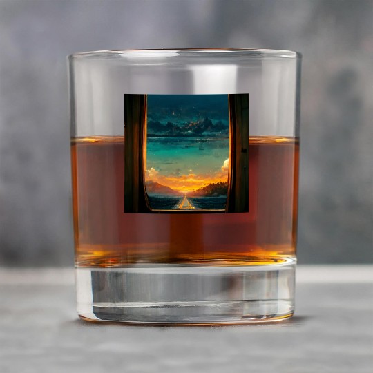 Paradise island painting Rock Glasses