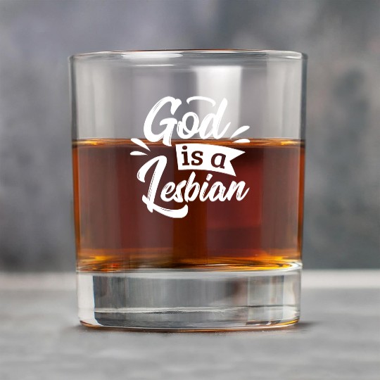 LGBT Gay Pride Lesbian God is a Lesbian white Rock Glasses