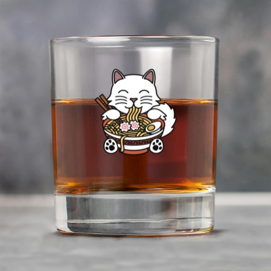 Persian Cat Ramen Noodles Rock Glasses