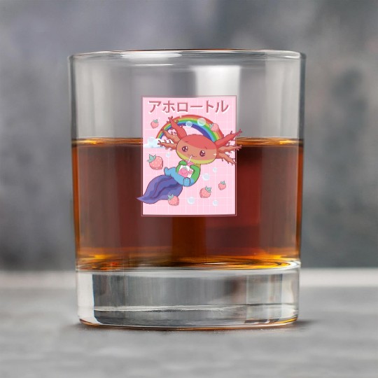 Kawaii Axolotl Strawberry Milk Gay Pride Rock Glasses