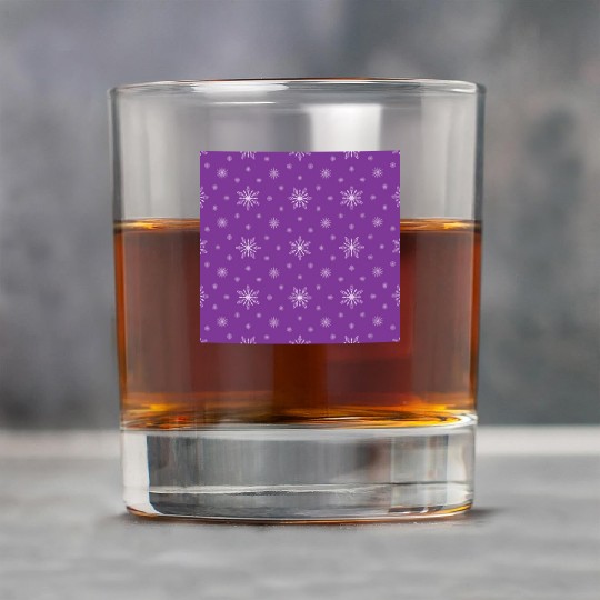 Modern Snowflakes Pattern Purple Rock Glasses