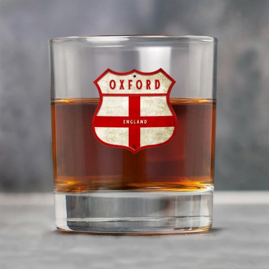 Oxford England coat of arms Rock Glasses
