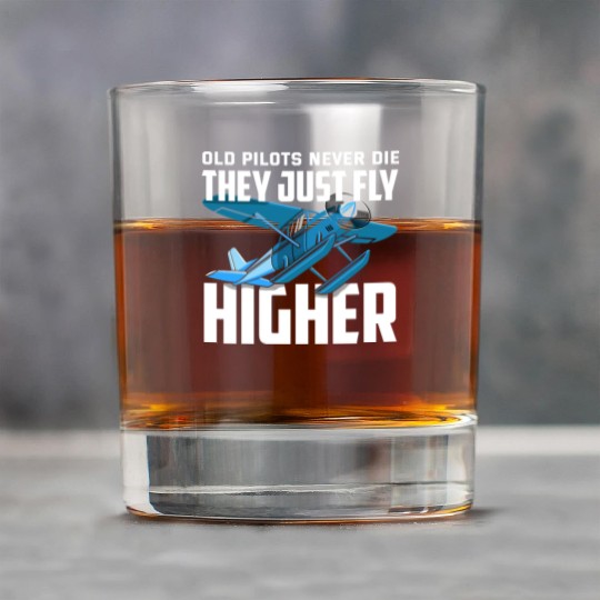 Funny Pilot Gift Old Pilots Never Die Rock Glasses