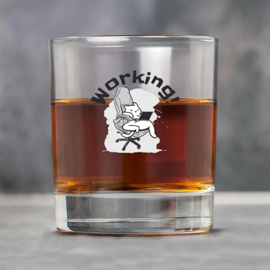 Working Cat Busy Cat Owner Professional Worker Rock Glasses