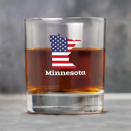 US Minnesota Map Design for proud Minnesotans Rock Glasses