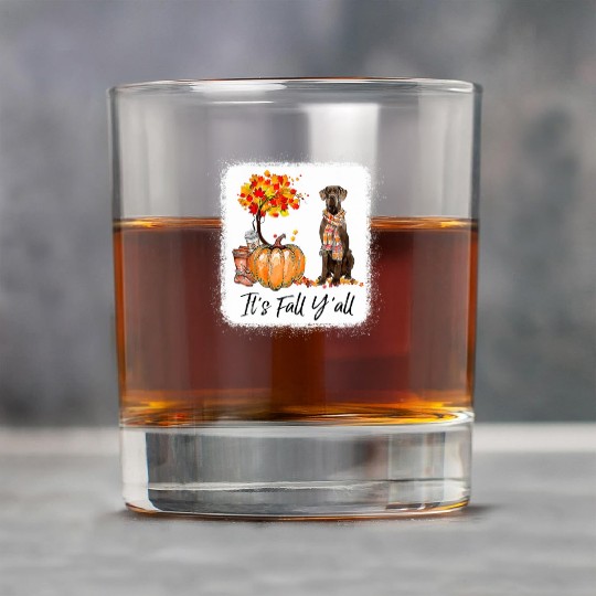 It's Fall Y all Great Dane Dog Lovers Thanksgiving Rock Glasses