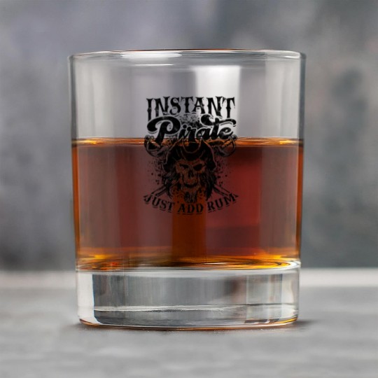Instant pirate just add rum - skeleton Rock Glasses