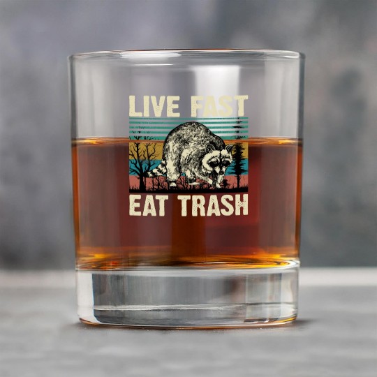 Eat Trash Vintage Raccoon Lover Gift Rock Glasses