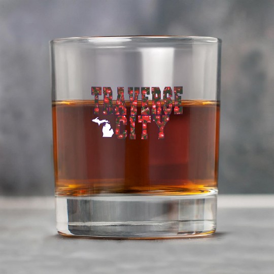 Traverse City Michigan Cherry Graphic T Rock Glasses