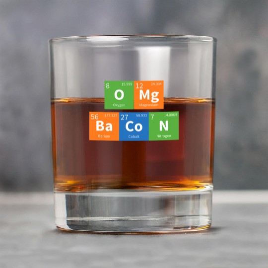 OMG Bacon Science Periodic Table Rock Glasses