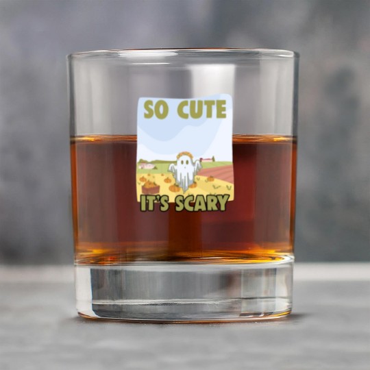 So Cute It's Scary Retro Pumpkin Farm Grost A Rock Glasses