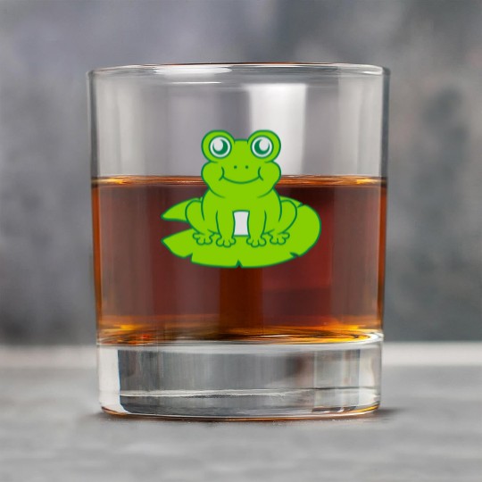 frog sitting water lily sea leaf Rock Glasses