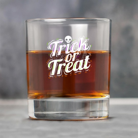 Trick Or Treat Spiderweb Halloween Rock Glasses