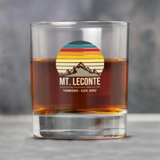 Mt LeConte Great Smoky Mountains Vintage Tennessee Rock Glasses