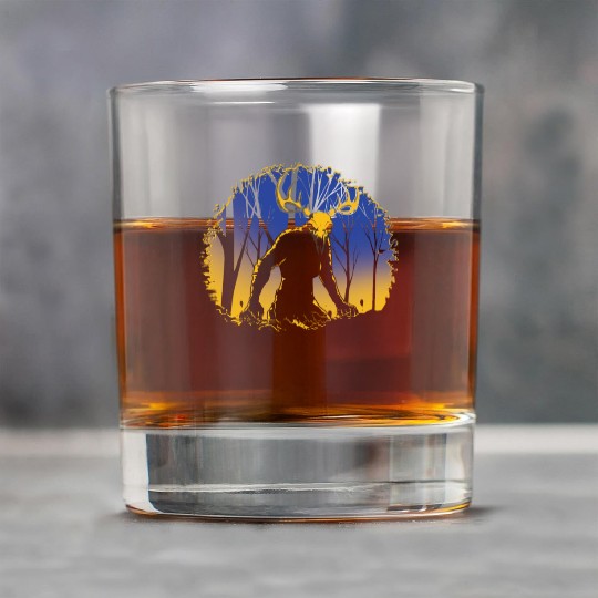 Wendigo Folk Creature Forest Cryptid Halloween Rock Glasses