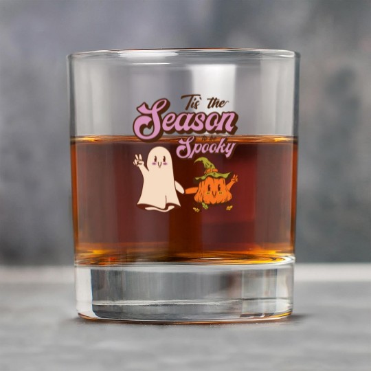 Cute Spooky Pumpkin Ghost Halloween Season Rock Glasses