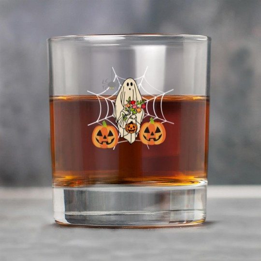 Halloween Costume Floral Ghost Pumpkin SpiderWeb Rock Glasses