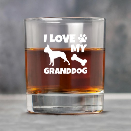 I Love My Granddog Boston Terrier Rock Glasses