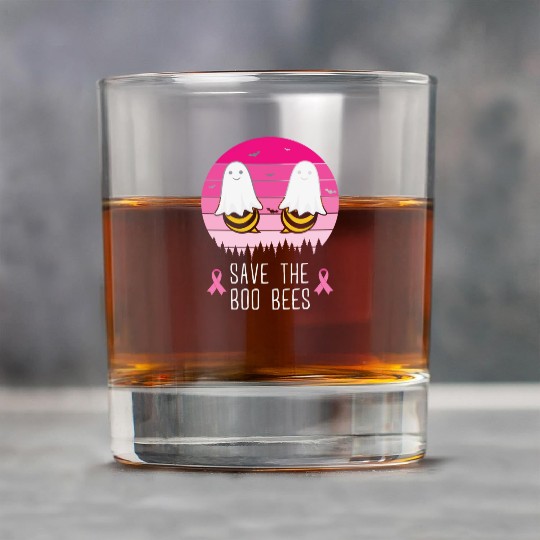 Save the Boo Bees Breast Cancer Awareness Rock Glasses